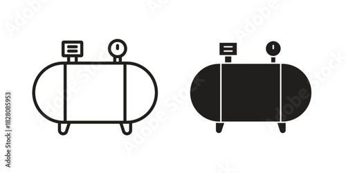 Air compressor icon line illustration background. icon concept vector