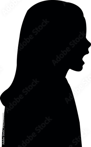 a girl head silhouette vector