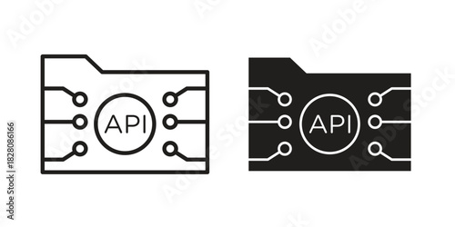 API icon line illustration background. icon concept vector