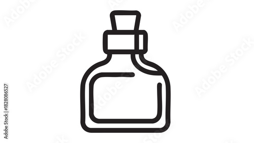 Aromatic Essence Elegant Black and White Perfume Bottle Icon for Personal Care