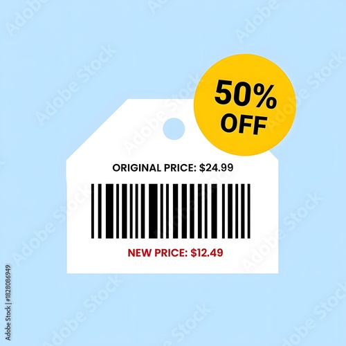 50 percent off retail sale price tag discount graphic