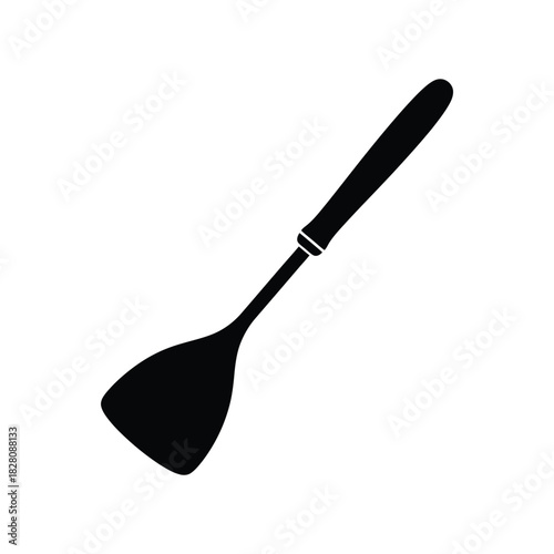 Black spatula kitchen utensil silhouette cooking tool