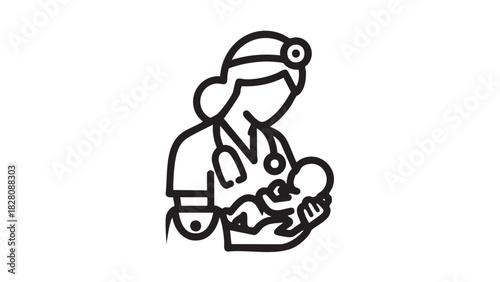 Medical Professional Caring for a Newborn Baby A Symbol of Healthcare and Support