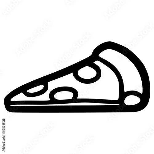 doodle pizza illustration hand drawn outline vector