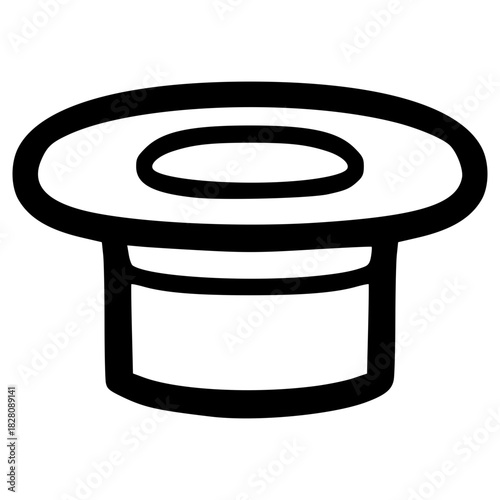 doodle top hat illustration hand drawn outline vector