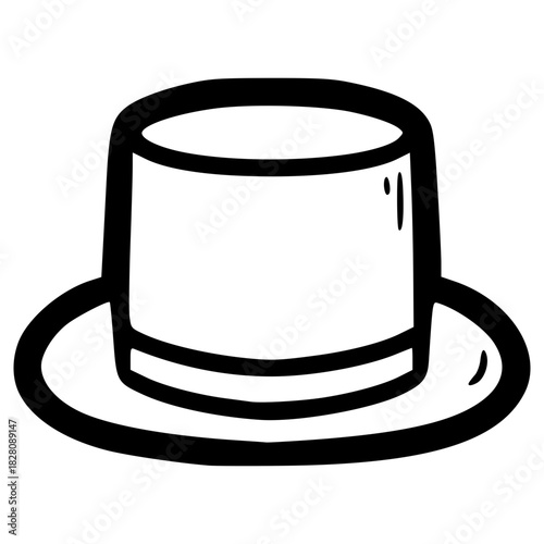 doodle top hat illustration hand drawn outline vector