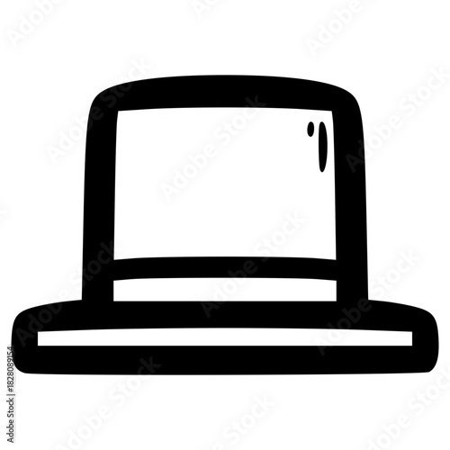 doodle top hat illustration hand drawn outline vector