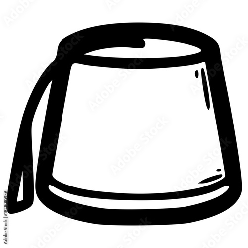 doodle fez hat illustration hand drawn outline vector