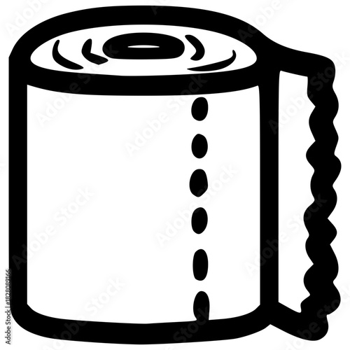 doodle toilet paper illustration hand drawn outline vector