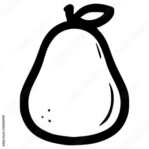 doodle pear illustration hand drawn outline vector