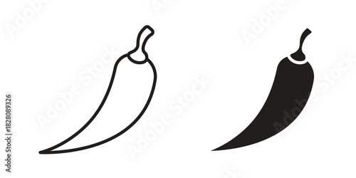 chilli pepper icon line illustration background. icon concept vector