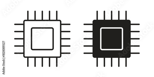 Chip icon line illustration background. icon concept vector