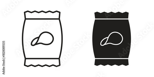 Chips bag icon line illustration background. icon concept vector