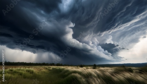 A Dense Dark Sky Filled With Swirling Storm Clouds Signals An Intense Windstorm Emphasizing The Power And Drama Of Nature S Environment In Turbulent Weather Conditions