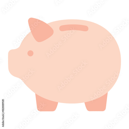 Piggy Bank Color Vector Icon for Savings & Budgeting