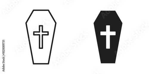 Coffin icon line illustration background. icon concept vector