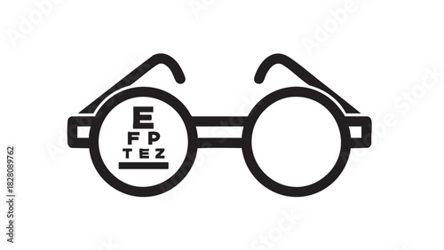 Eye Test Glasses Visual Acuity and Vision Correction Illustration
