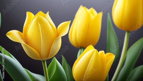 Elegant Yellow Botanical Tulip