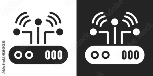 Gateway Icon In Black And White Glyph Style