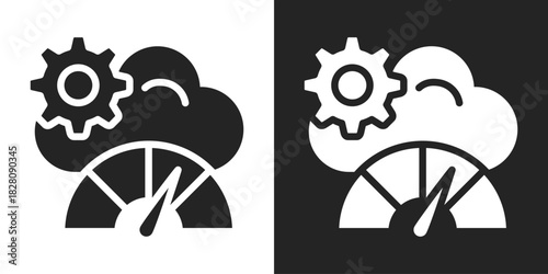 Throughput Icon In Black And White Glyph Style