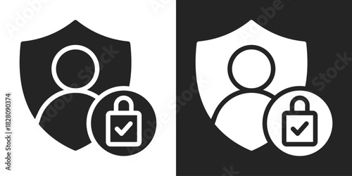 Authentication Icon In Black And White Glyph Style