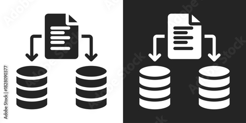 Redundancy Icon In Black And White Glyph Style