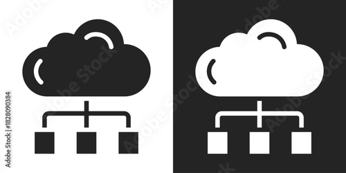 Load Balancing Icon In Black And White Glyph Style