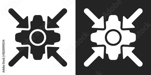 Integration Icon In Black And White Glyph Style