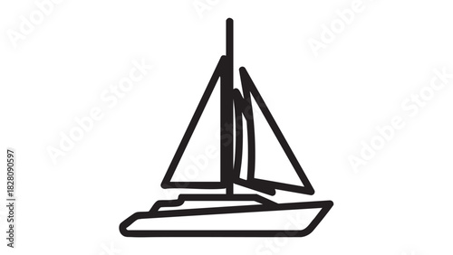 Minimalist Sailing Boat Illustration A Nautical Symbol of Freedom