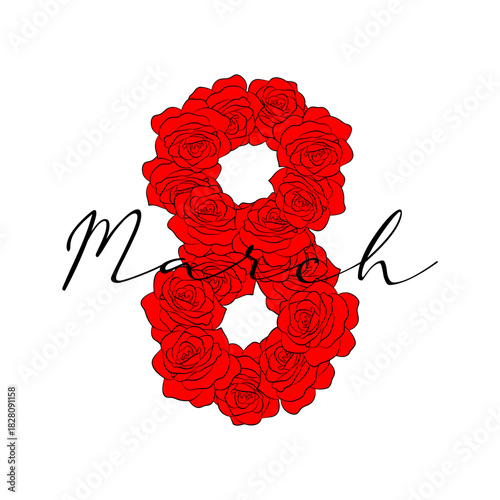 International Women's Day celebration banner, holiday greeting card.