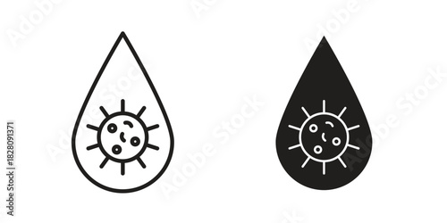 Dirty water drop icon line illustration background. icon concept vector