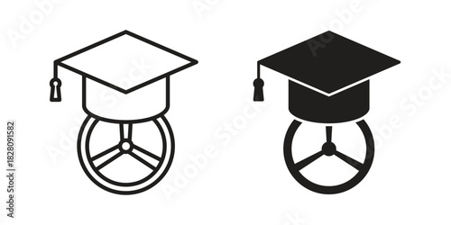 Driving school icon line illustration background. icon concept vector