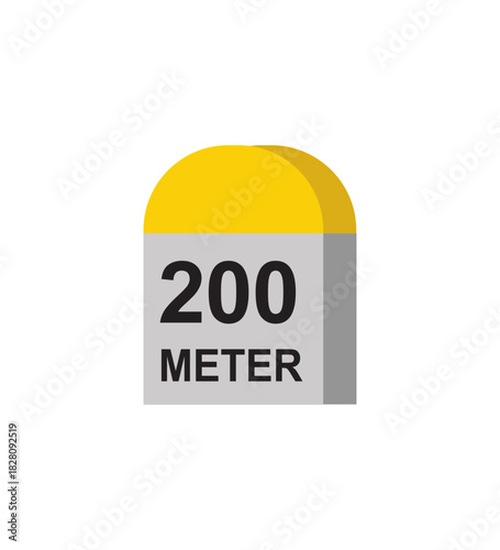 destination mile stone 200 meter small stone landmark the roadside roadside distance detailed, vector illustration