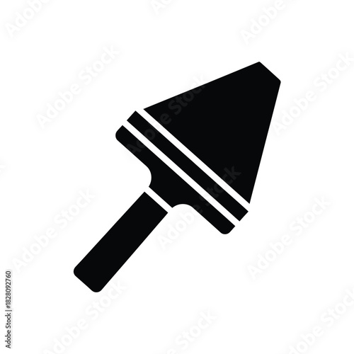 Black trowel icon on white background tool