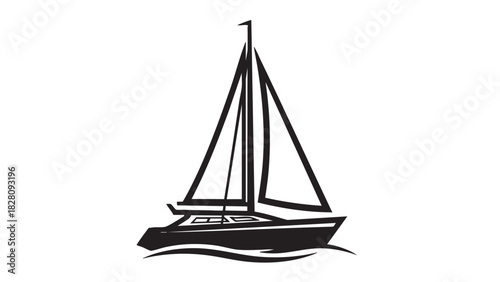 Sailing boat illustration representing freedom and adventure on the open water