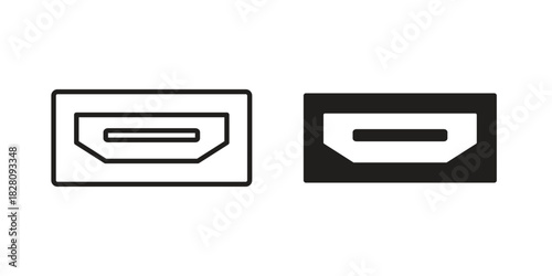 HDMI icon line illustration background. icon concept vector