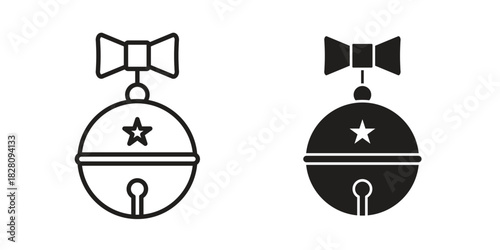 Jingle bell icon line illustration background. icon concept vector