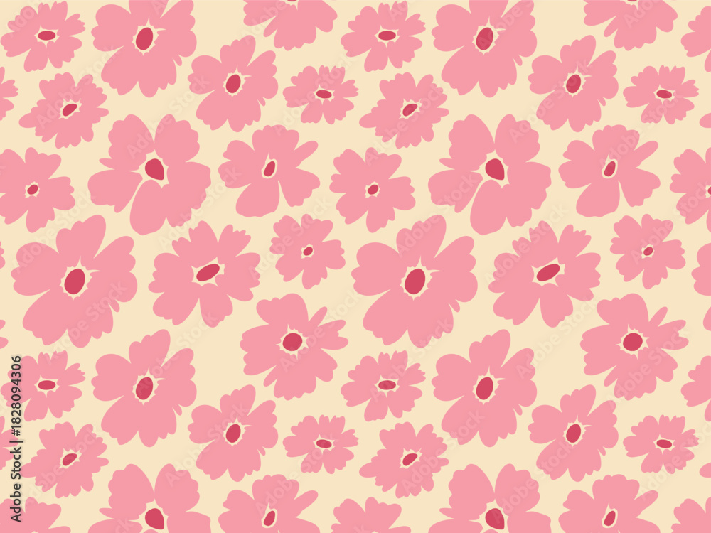 Fototapeta premium Colorful pastel floral fabric pattern for printing on fabrics, pillows, blankets, scarves 