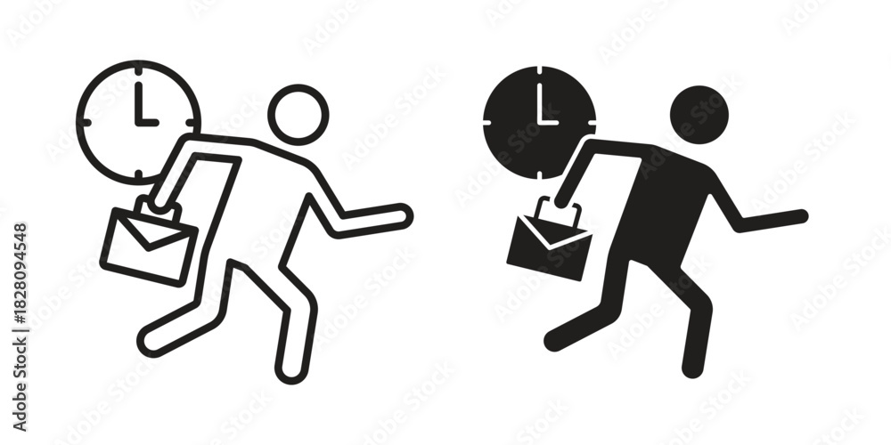 Naklejka premium Late icon line illustration background. icon concept vector