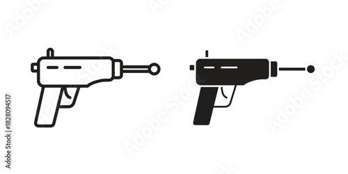 Laser gun icon line illustration background. icon concept vector