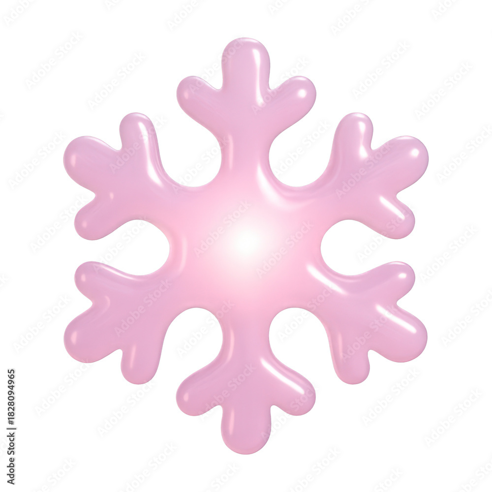 Fototapeta premium PNG Glossy pink snowflake illustration.