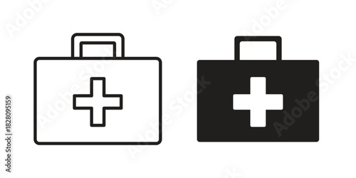 Medical aid kit icon line illustration background. icon concept vector