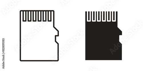 Memory card icon line illustration background. icon concept vector