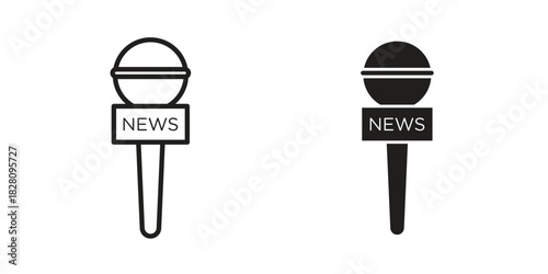 News microphone icon line illustration background. icon concept vector