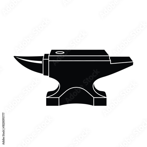 Blacksmith anvil silhouette with horn and square hole