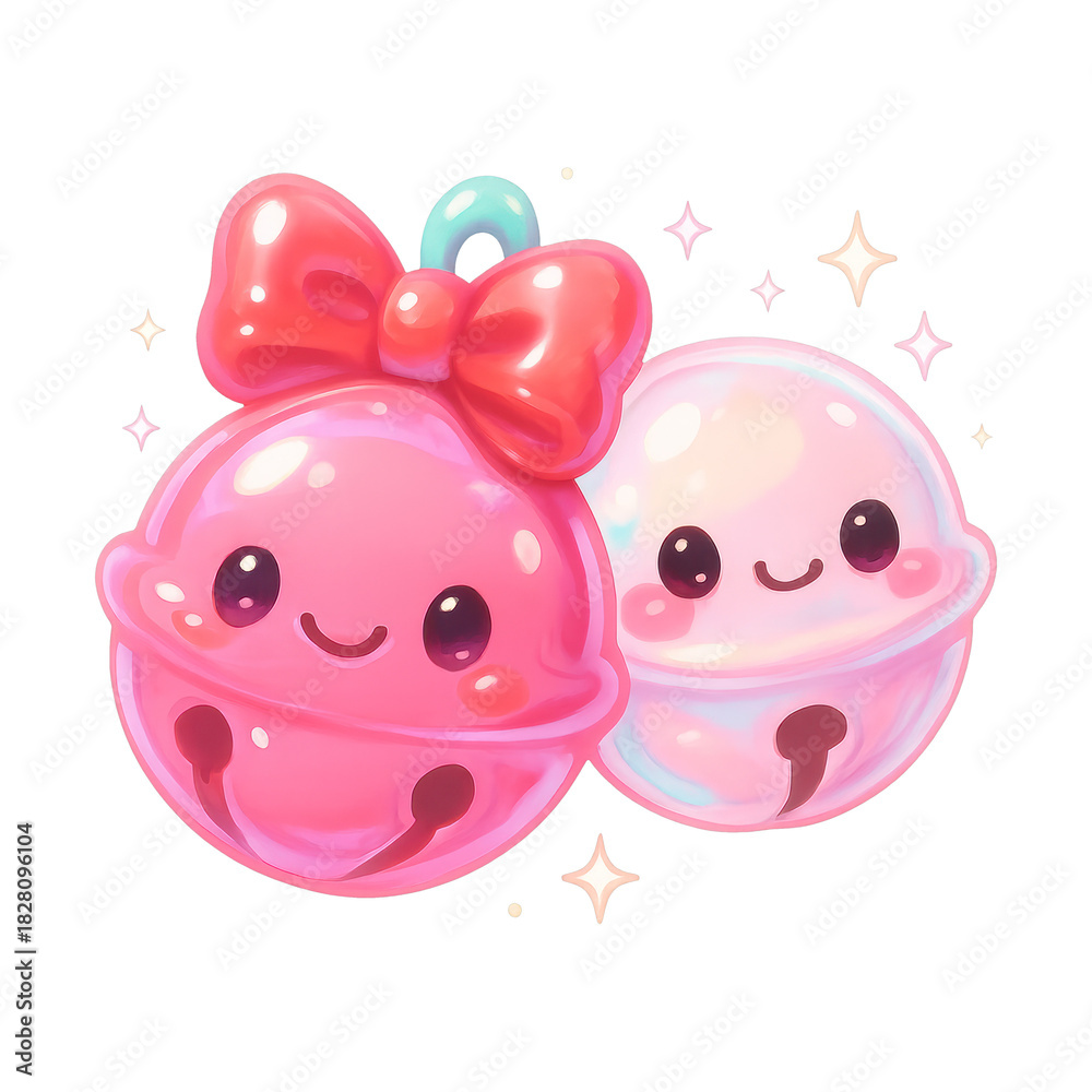 Fototapeta premium PNG Cute kawaii bells illustration