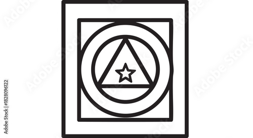 Golden Ratio graphic representation minimalist symbol design concept art illustration