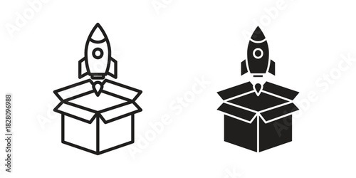 Product release icon line illustration background. icon concept vector