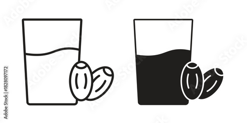 Ramadan iftar icon line illustration background. icon concept vector