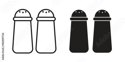 Salt and pepper shakers icon line illustration background. icon concept vector